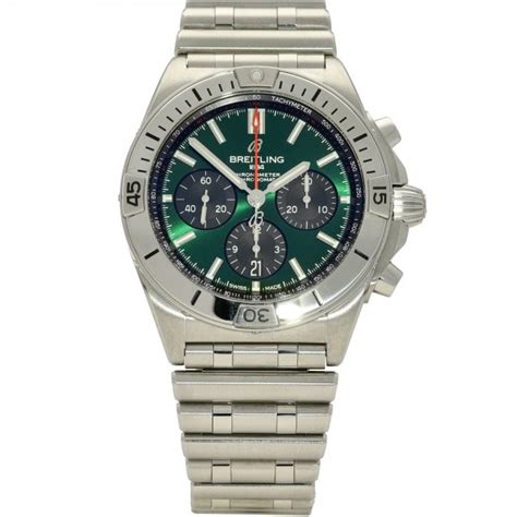 breitling chronomat with a white dial|breitling bentley green dial.